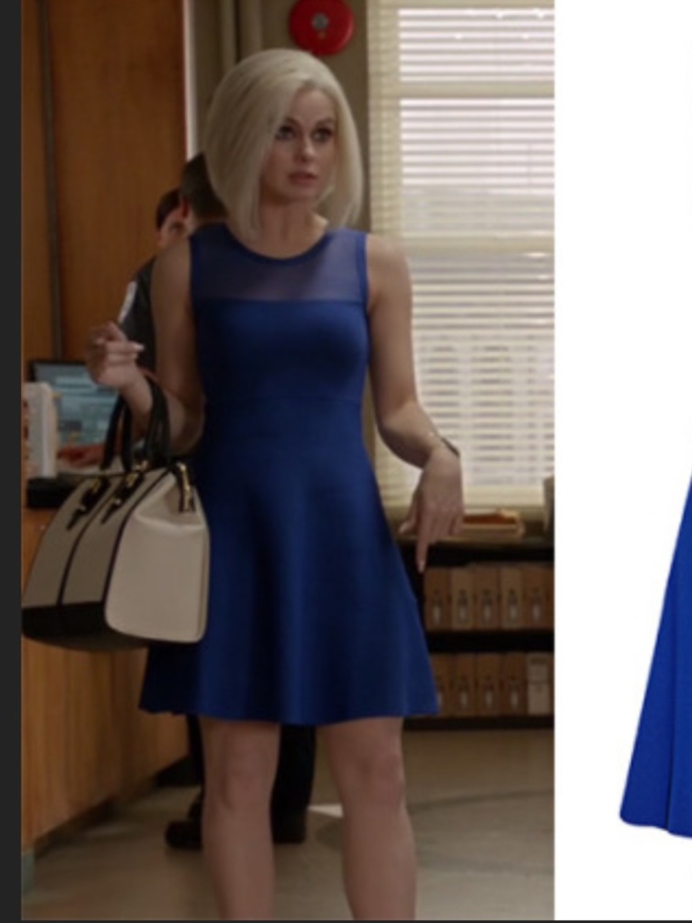 JOHN + JENN ($260) Sleeveless Royal Blue Midi Fit-and-Flare Dress